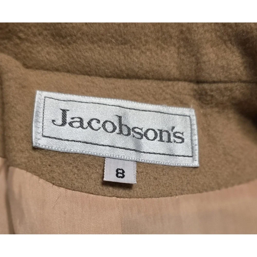 Vintage Wool Cashmere Jacobson's Blazer Womens‎ 8 Petite Camel Tan Quiet Luxury